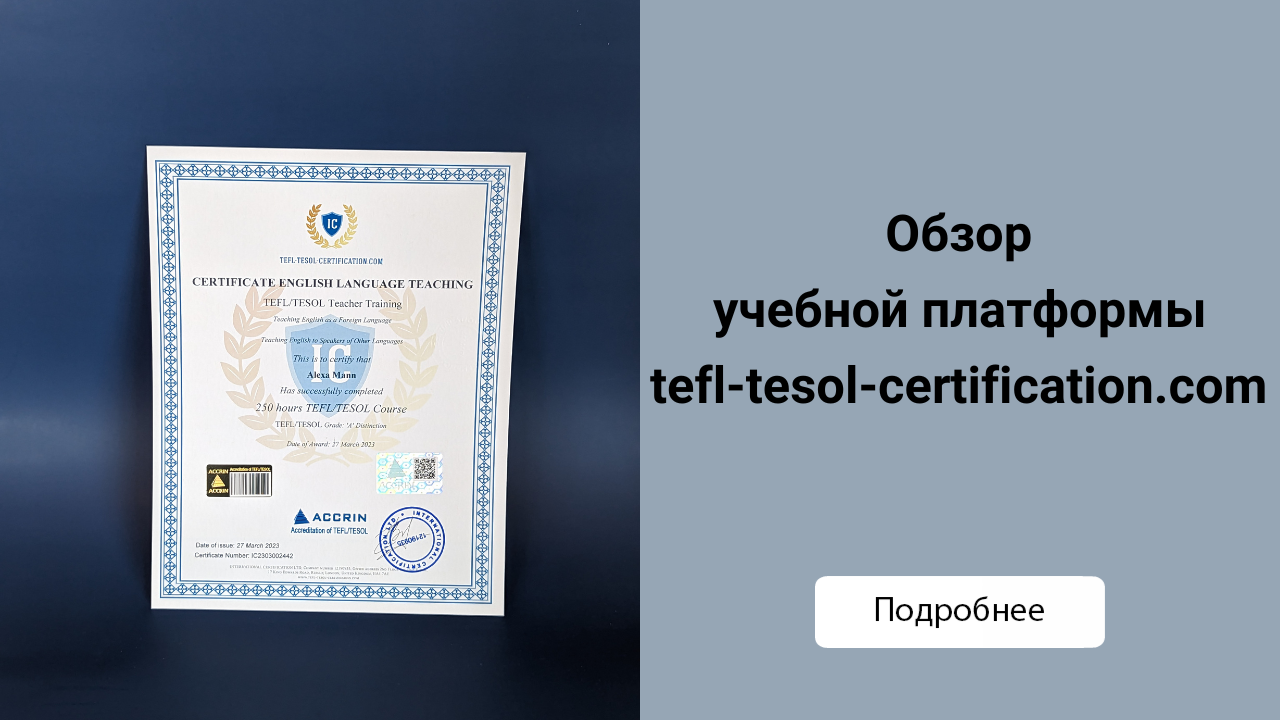 Обзор учебной платформы TEFL-TESOL-Certification.com